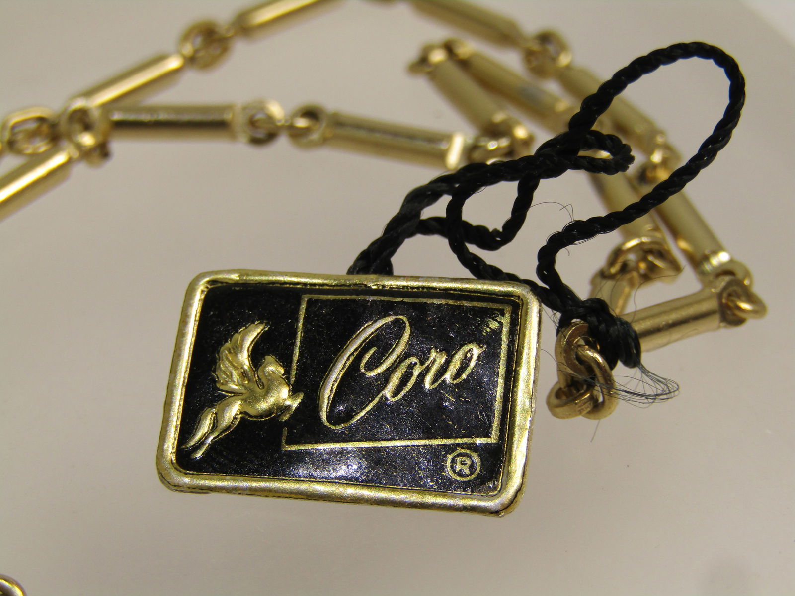 Vintage Blue/Aqua Rhinestone Blossom Necklace, Coro Tag, 15", 1950's-1960's - 9