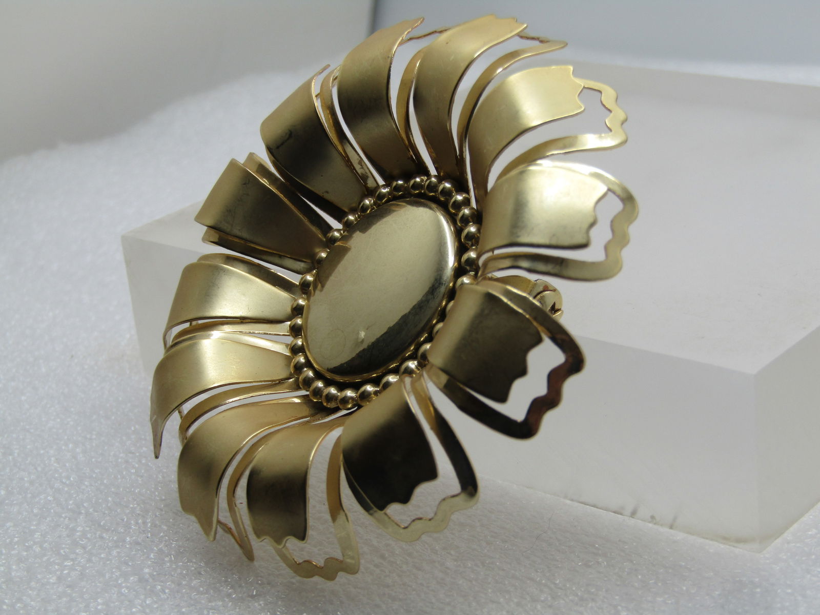 Vintage Large Sunflower Blossom Brooch, 1960's-1970's - 2