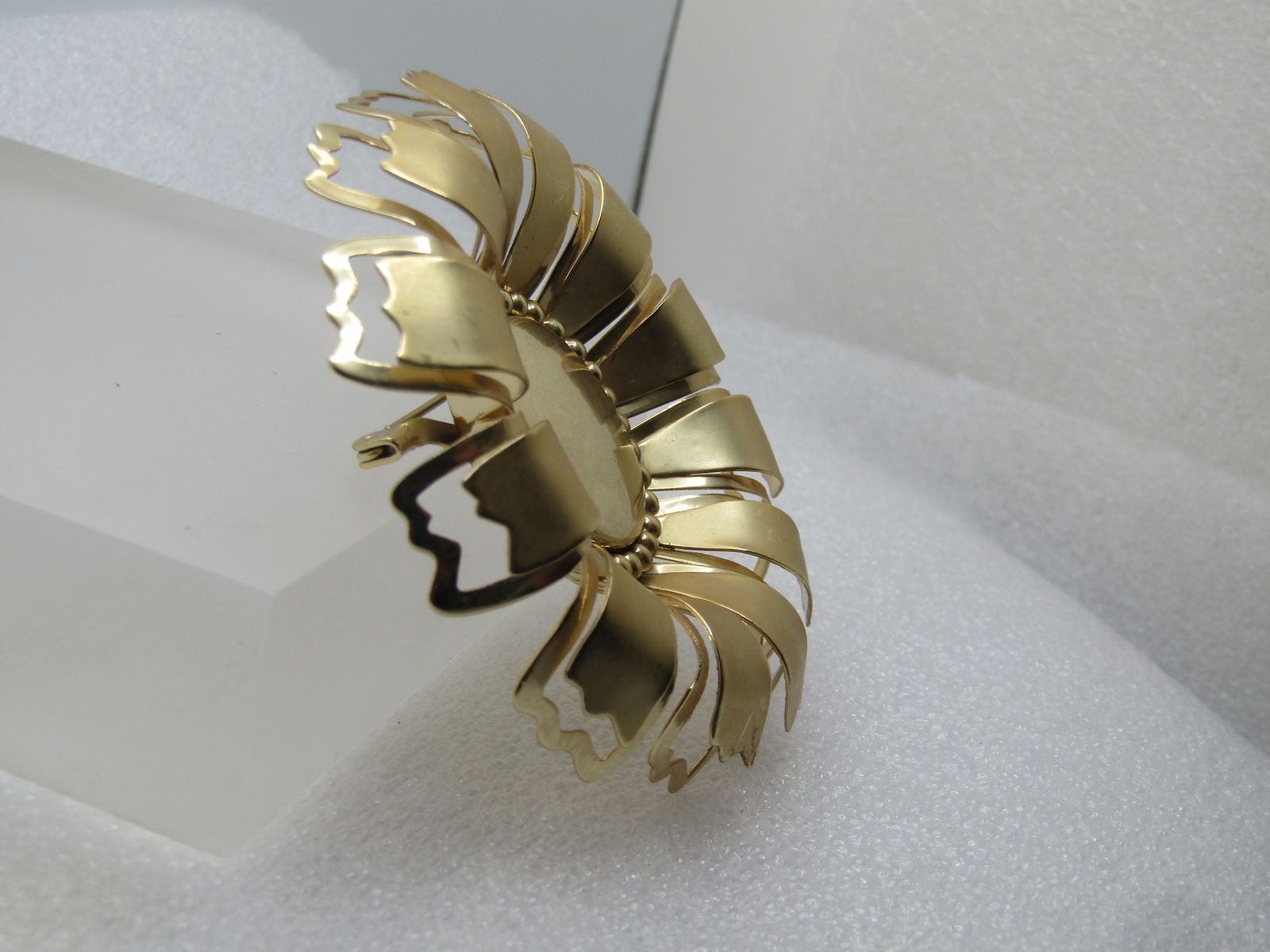 Vintage Large Sunflower Blossom Brooch, 1960's-1970's - 3