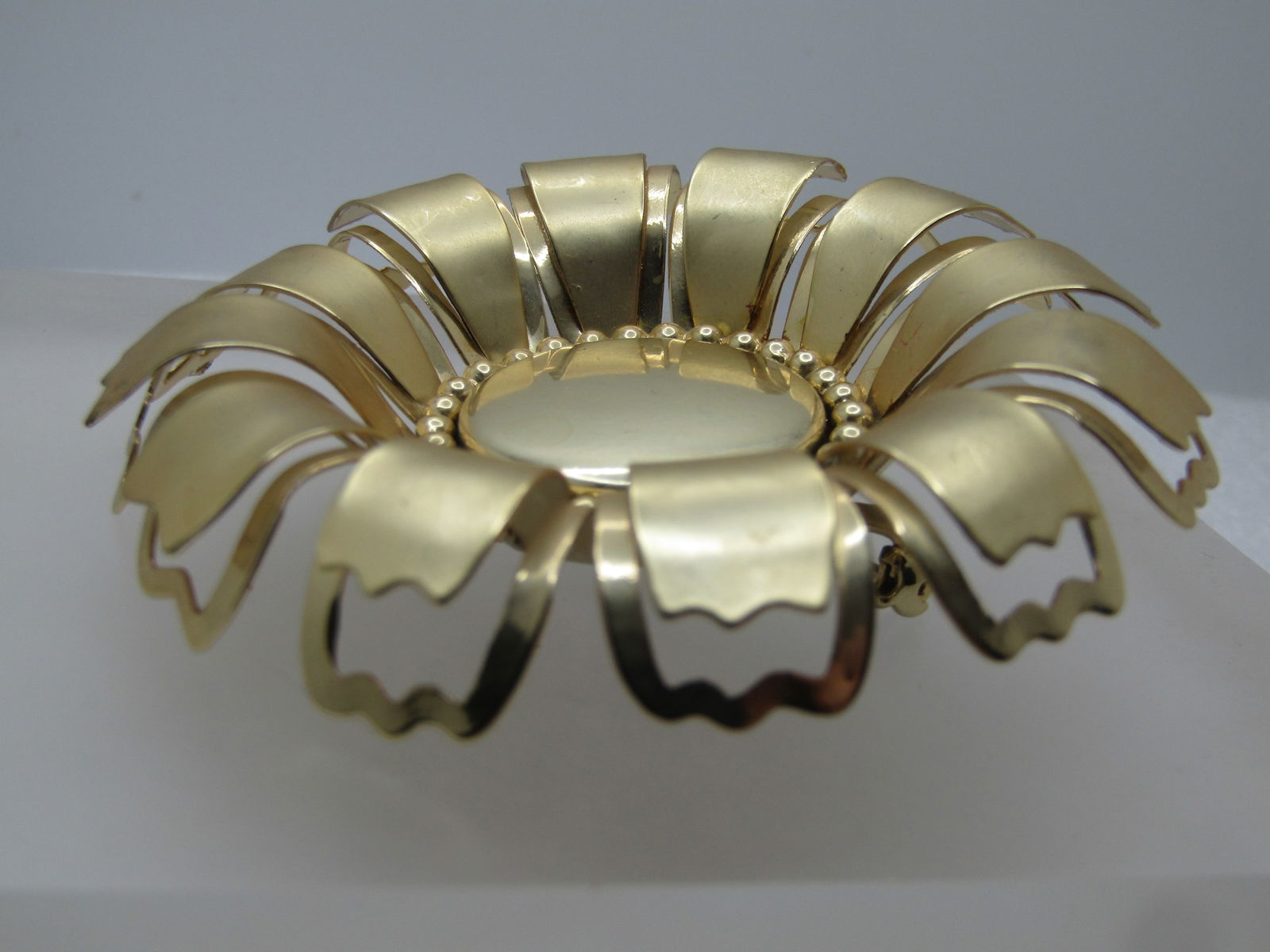 Vintage Large Sunflower Blossom Brooch, 1960's-1970's - 5
