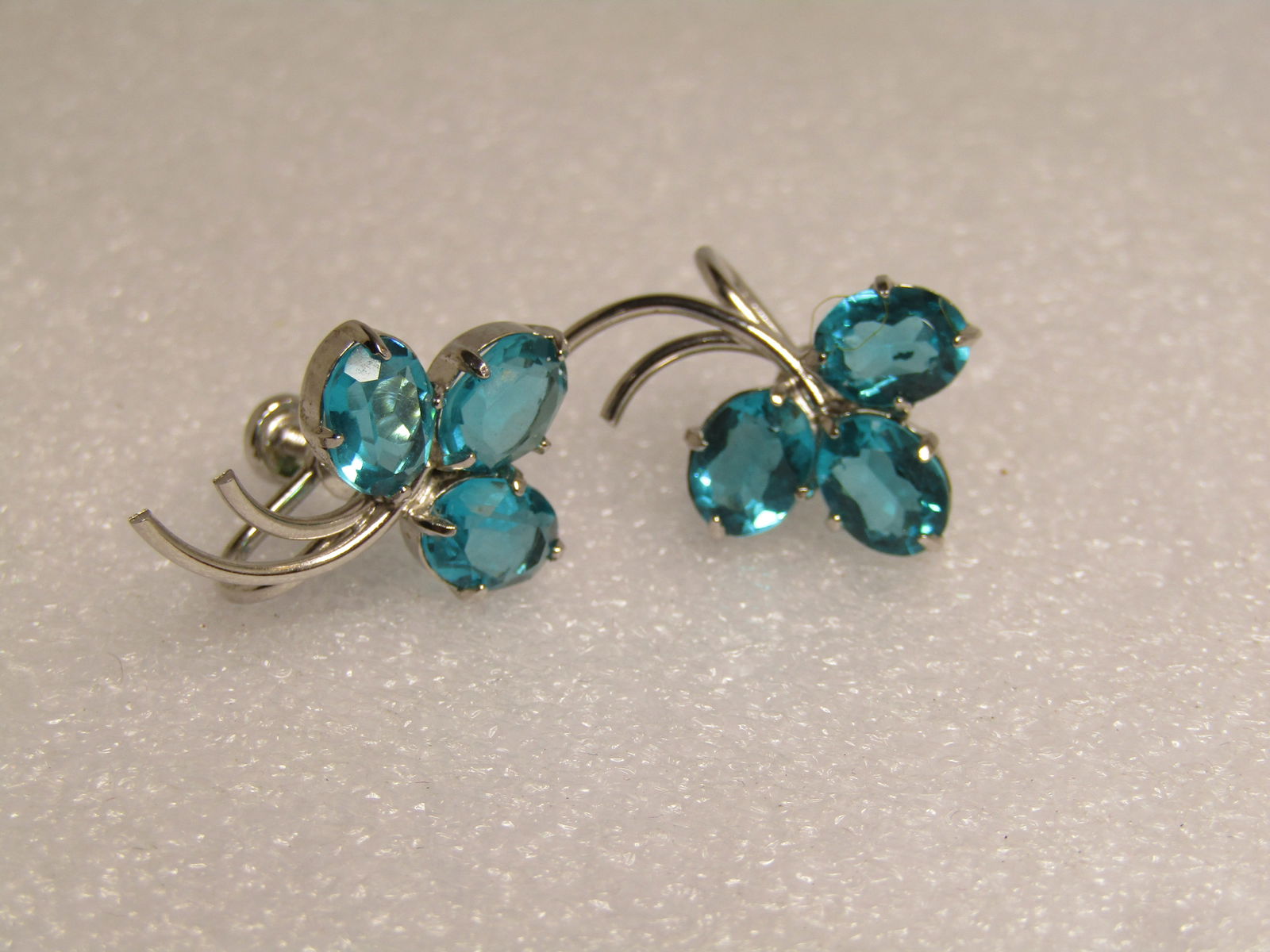 Sterling Rhinestone Floral Earrings, Signed G.M.S. 1960's & After: Sterling Rhinestone Floral Earrings, Signed G.M.S. 1960's & After is the best time estimate. There is a GMS out of Melbourne which is still making jewelry today - unsure if these are from that