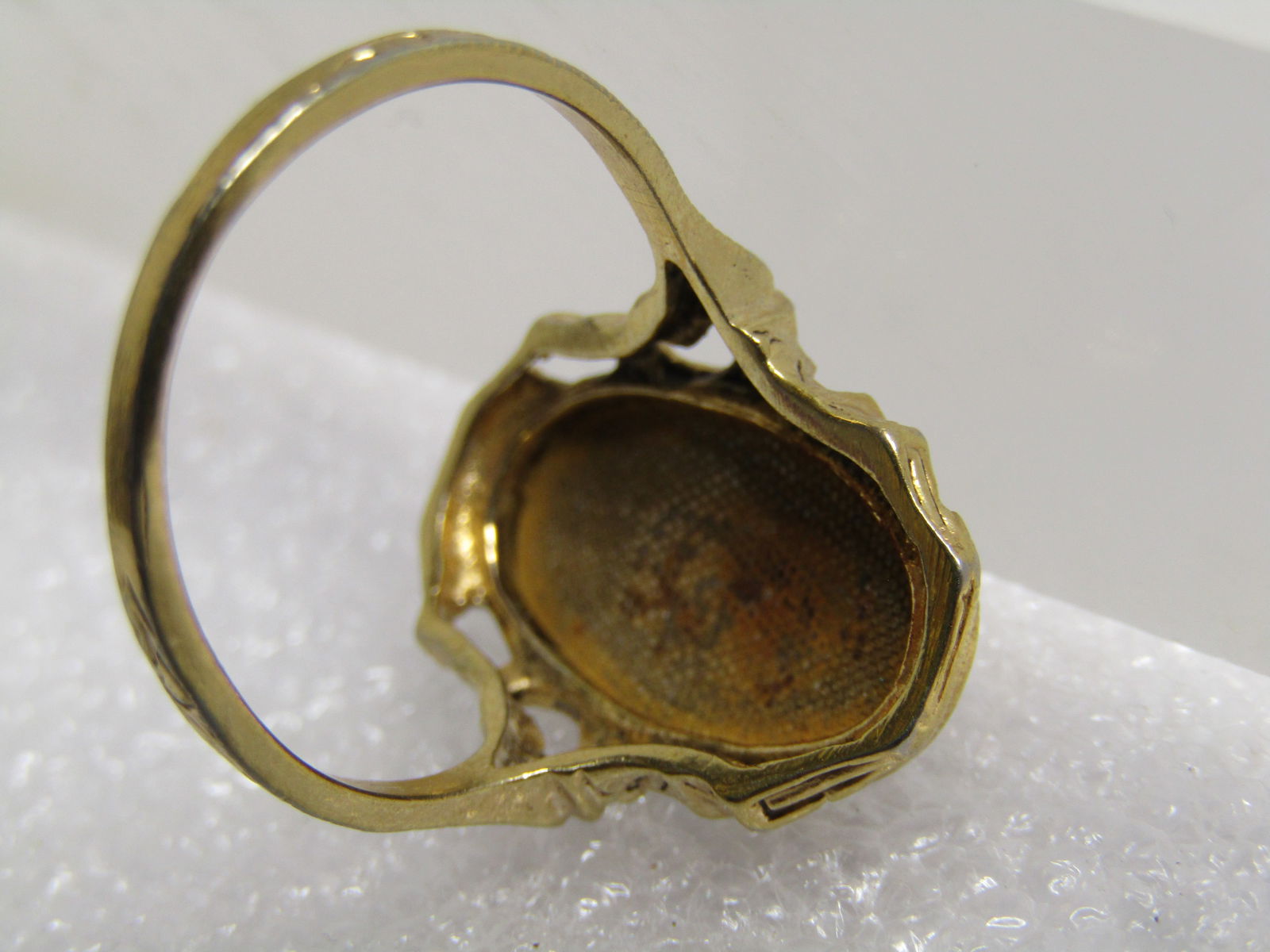 Vintage Double Rose Ring, Sz 8, Gold Tone, 1970's - 5