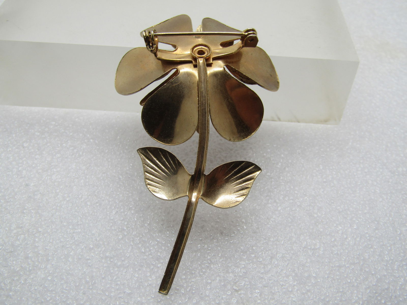 Vintage Blue Rhinestone Floral Stem Brooch, 1940's-1950's - 4