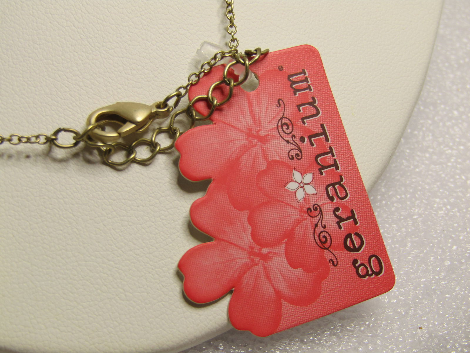 Hammered Crystal, Faux Pearl Necklace by Geranium, USA, 1990's 20" - 6