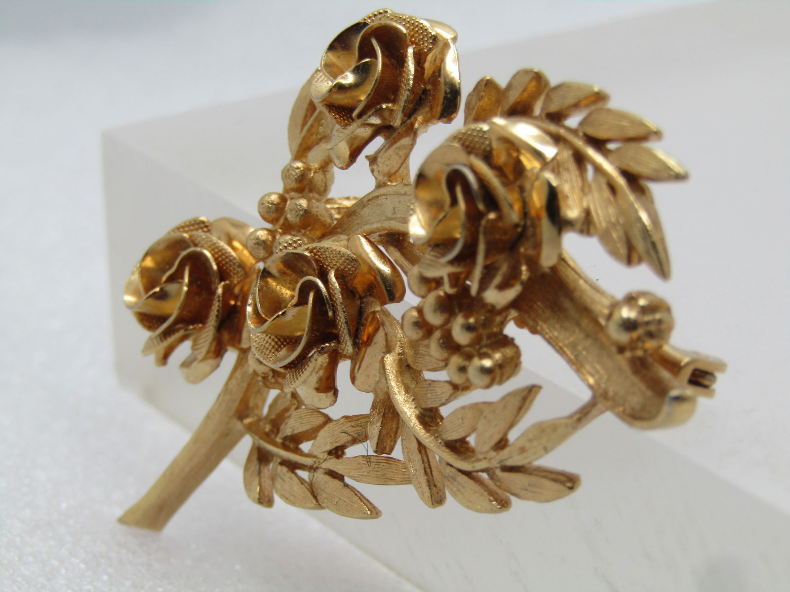Vintage Coro Floral Blossom Stem Brooch, 1960's - 2