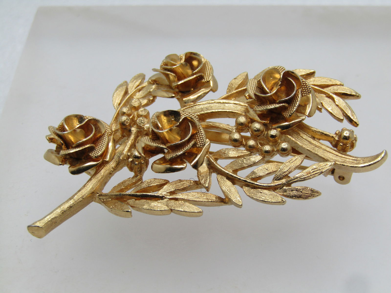 Vintage Coro Floral Blossom Stem Brooch, 1960's - 5