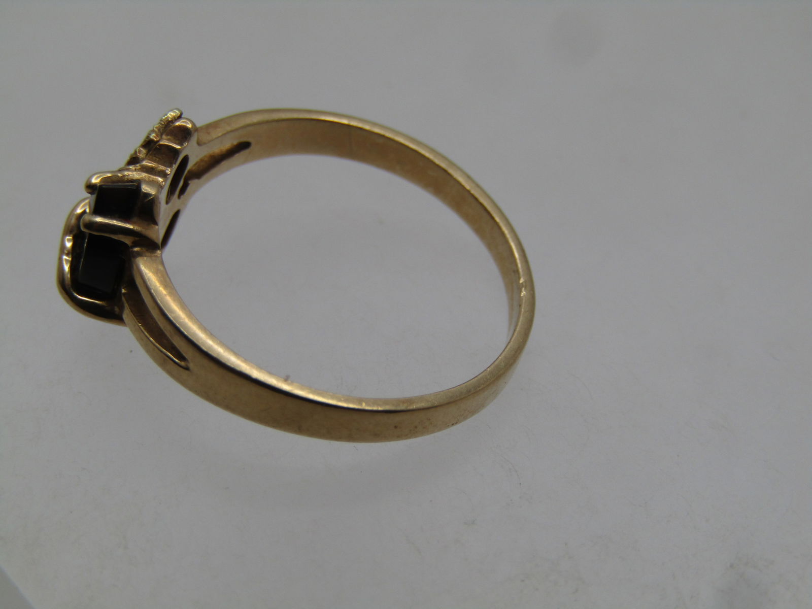 Vintage Black Hills Gold Onyx Ring, Sz. 7, Signed Landstrom, 1980's - 7