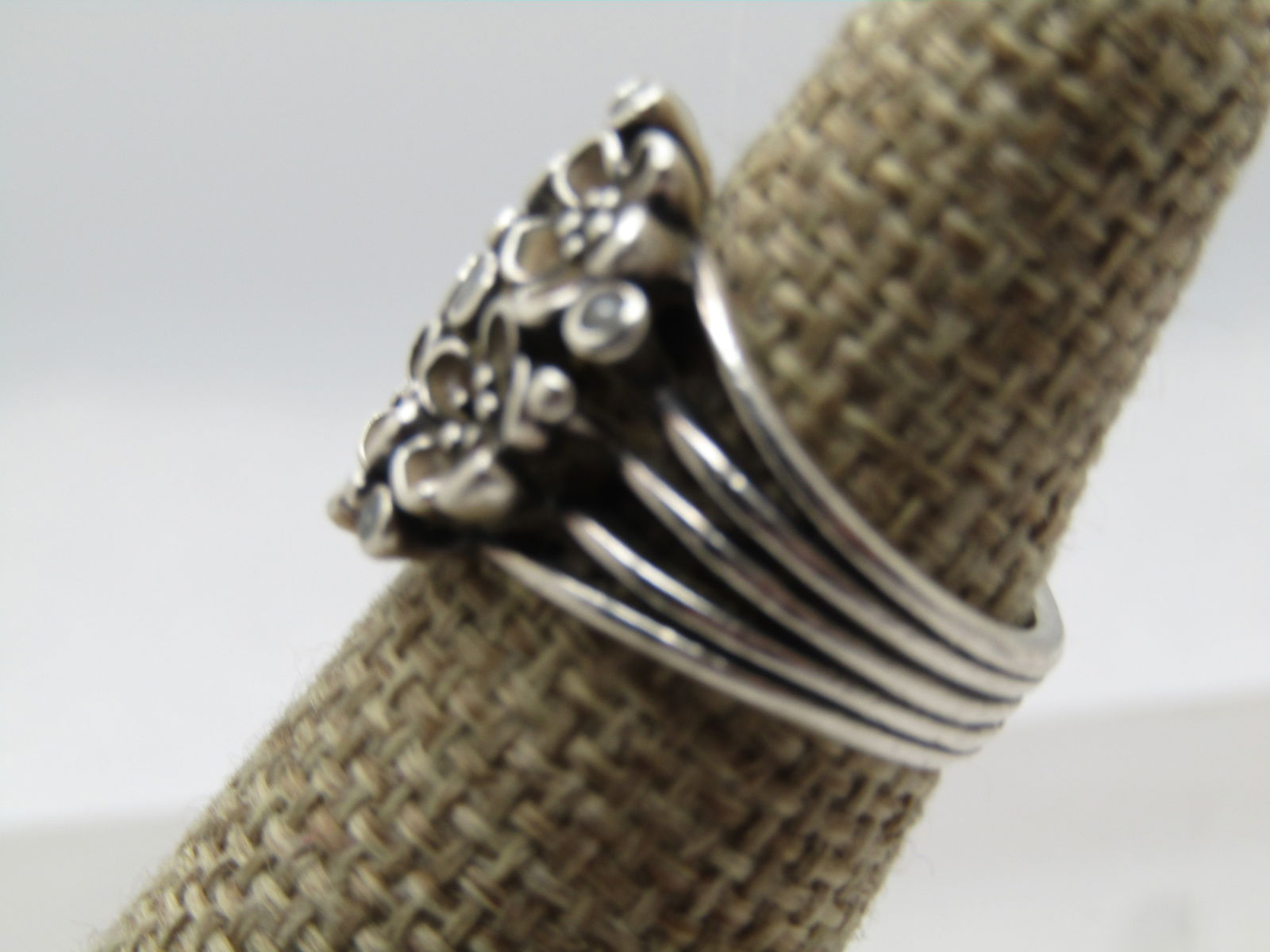 Vintage Sterling Floral ring, Sz. 5.25, Danish Modernish Algot Enevoldsen, 1950's - 2