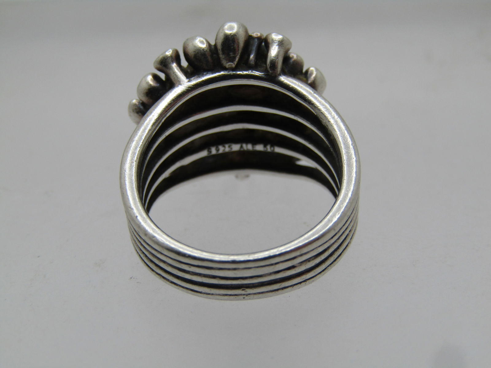 Vintage Sterling Floral ring, Sz. 5.25, Danish Modernish Algot Enevoldsen, 1950's - 5