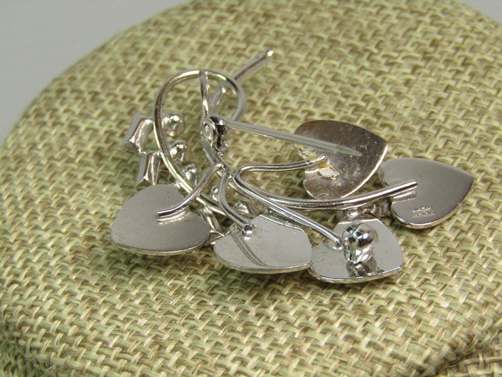 Vintage Sterling Rhinestone Leaf Brooch, Carl Art Signed, 1960's-1970's - 5