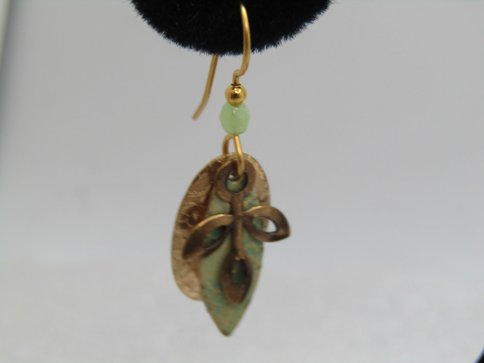 Vintage Leaf & Floral Dangle Earrings, Enameled, 1980's-1990's - 2