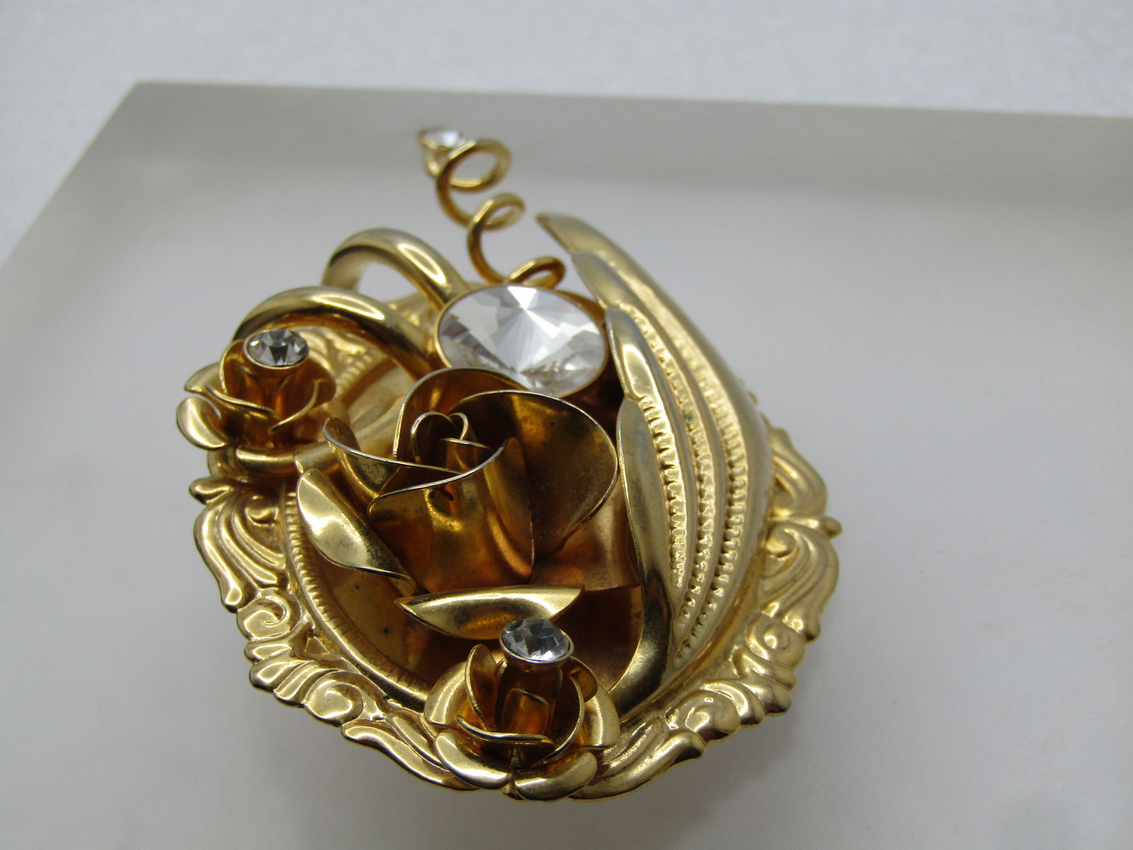 Vintage Floral and RS Statement Brooch, 1970's-1980's - 5