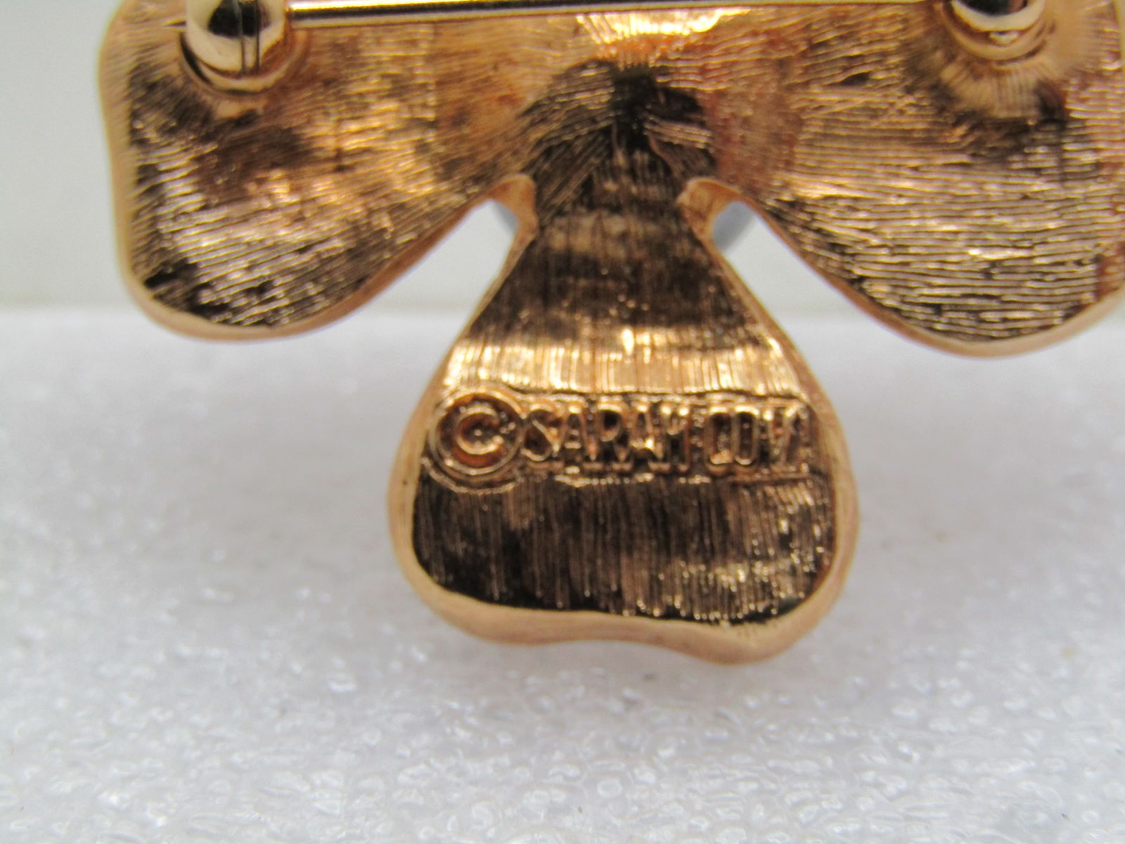 Vintage Gold Tone Dogwood Brooch/Pendant, 9mm Gray Pearl, 1960's-1970's - 5