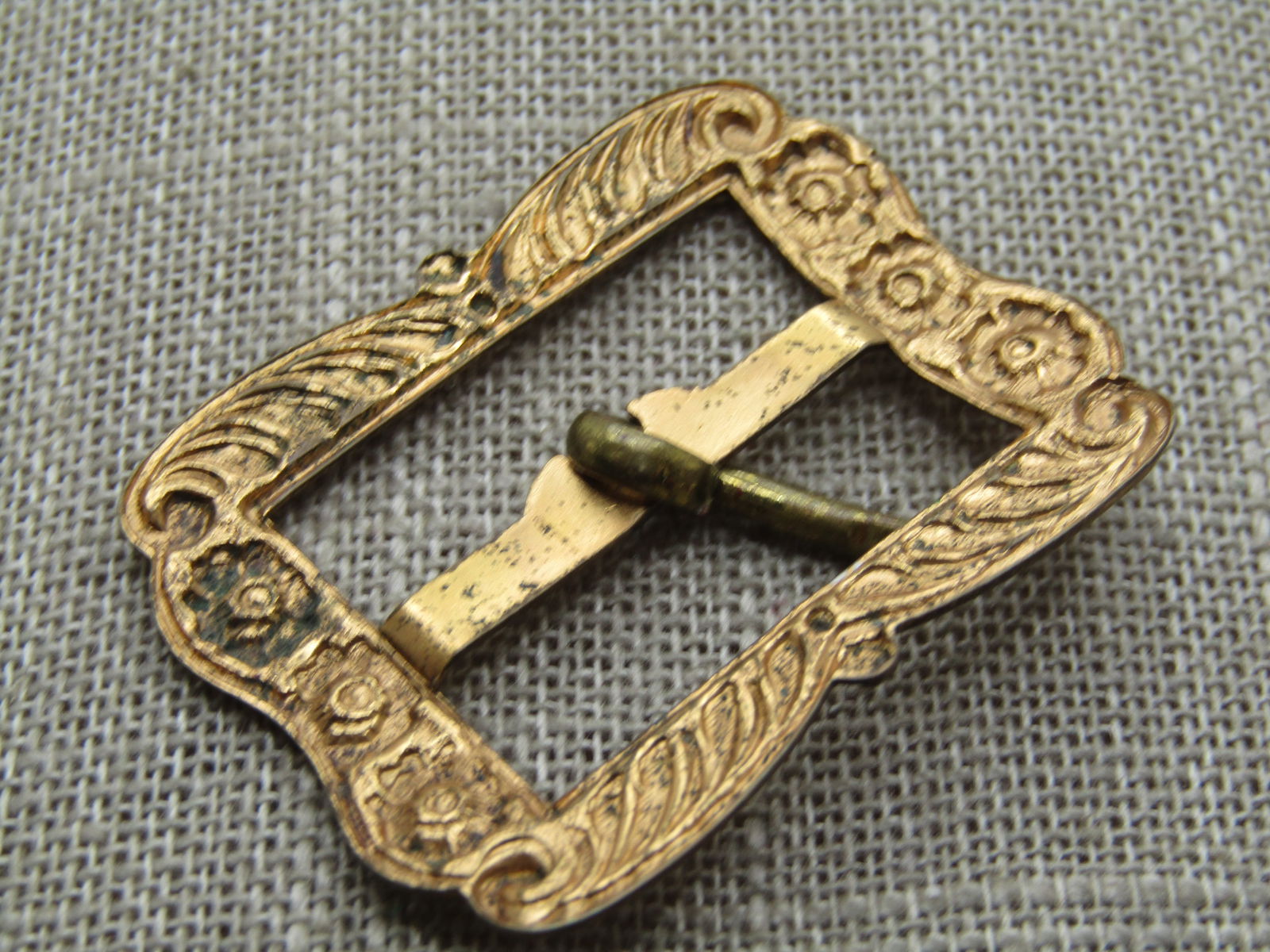 Vintage Early 1900's Buckle, Floral Accents, 1-5/8" - 6