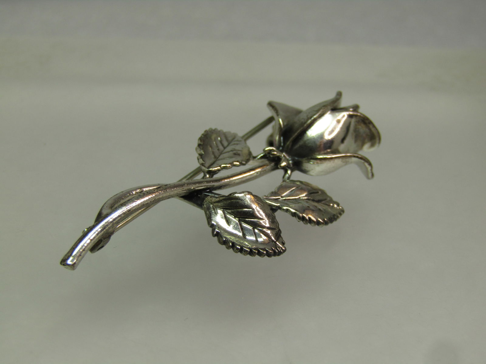 Vintage Sterling Rose Brooch, 1970's, Signed Sarah Cov, - 5
