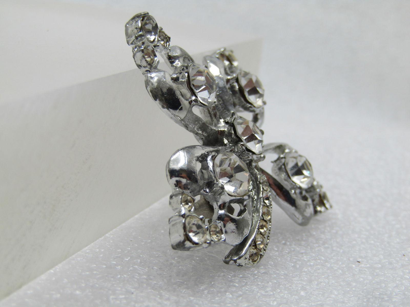 Vintage Rhinestone Leaf Brooch, 1940's-1950's - 3