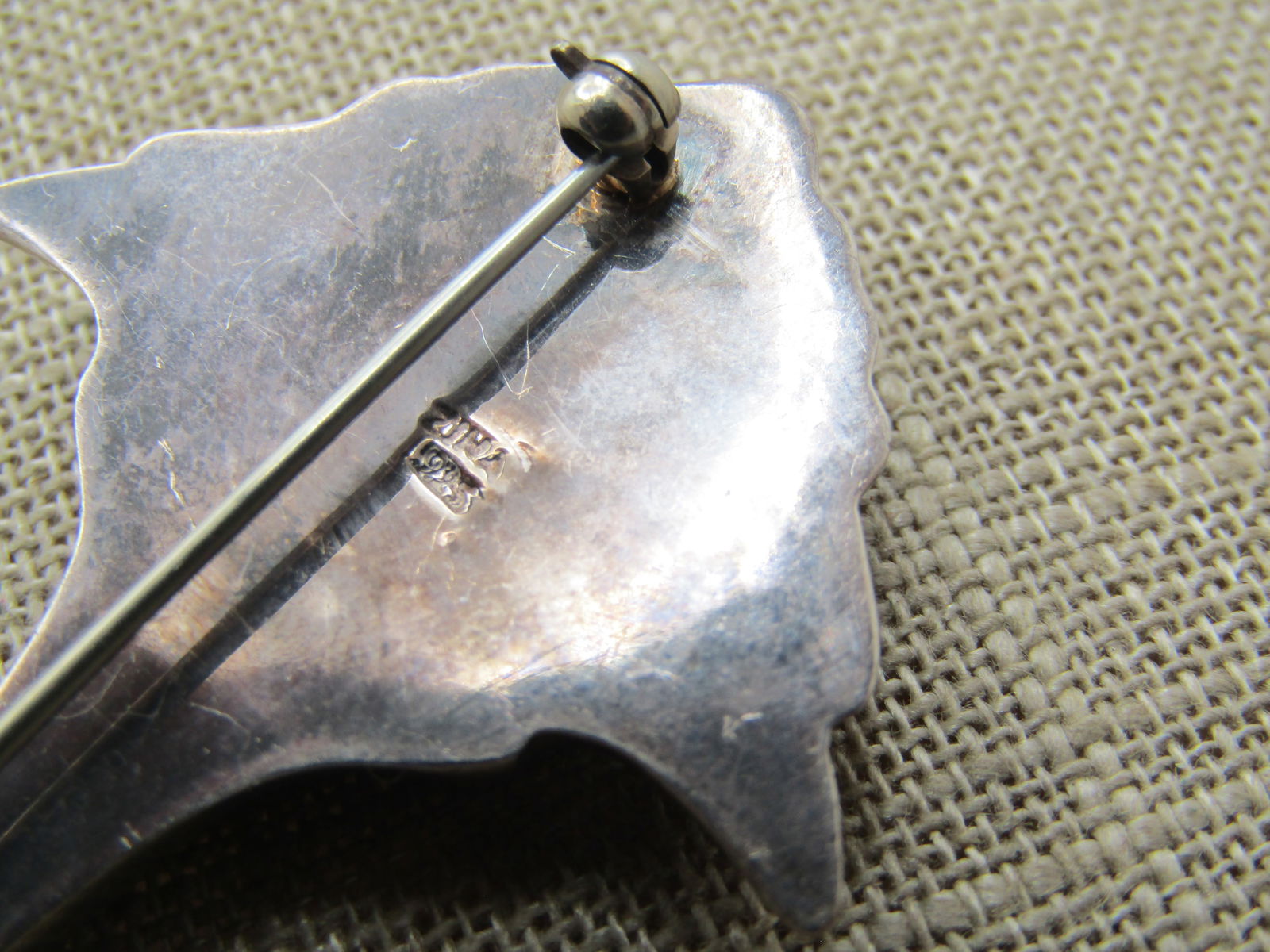 Vintage Sterling Tall Brooch, Floral Torch, Signed Zina, 1980's-1990's - 5