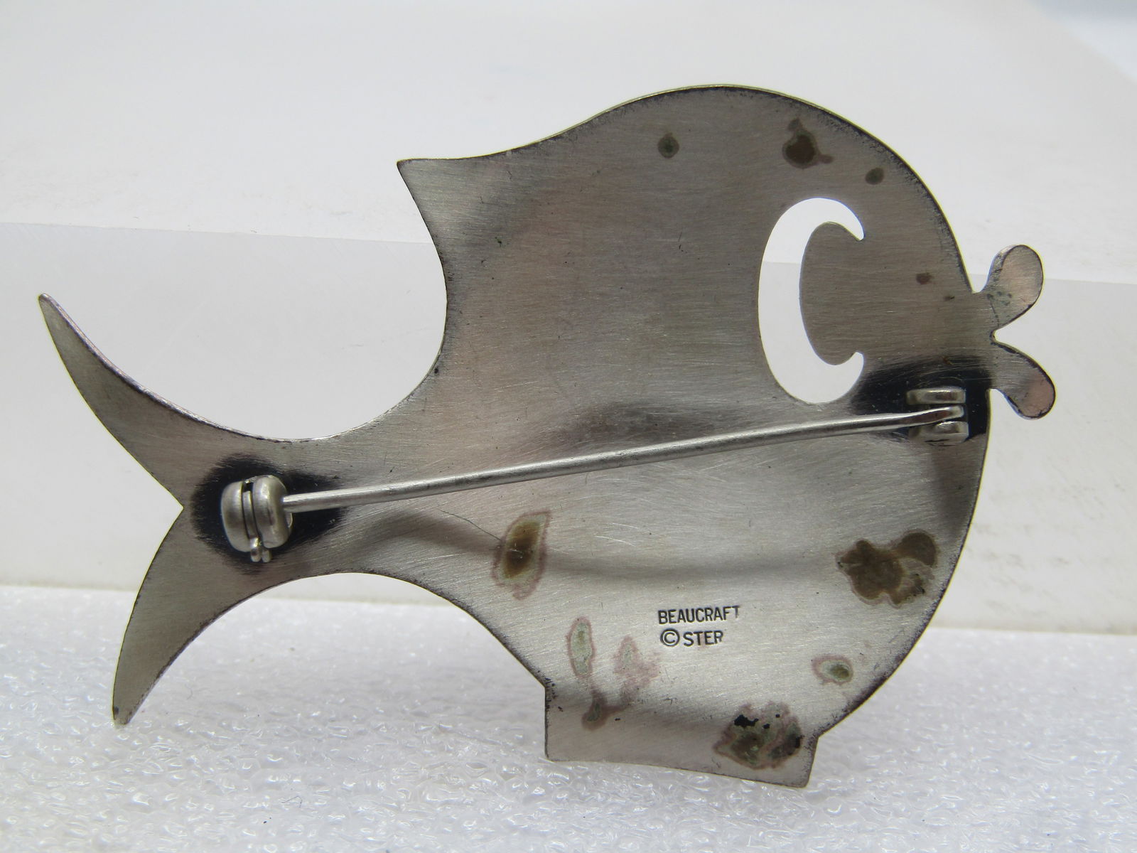 Vintage Sterling Modern Fish/Whale Brooch, Beaucraft, 1960's-1970's - 4