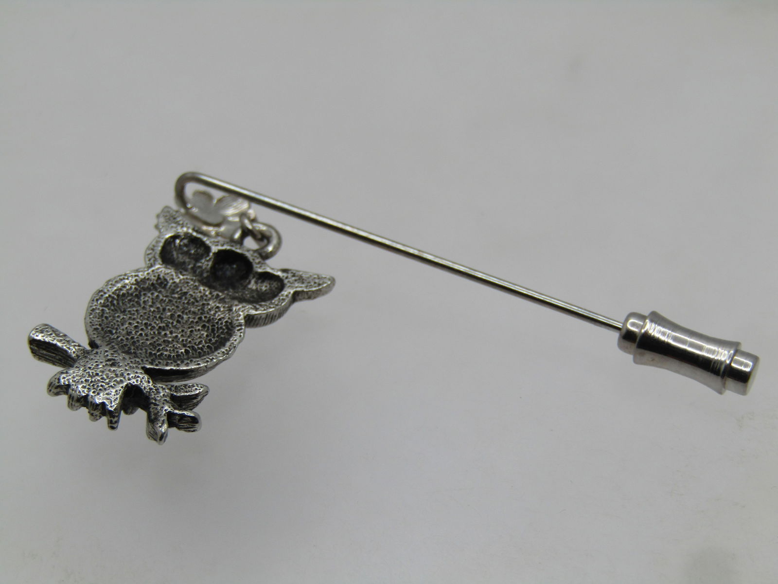 Vintage Dangling Owl Floral Stick Pin, 1960's-1970's. - 6