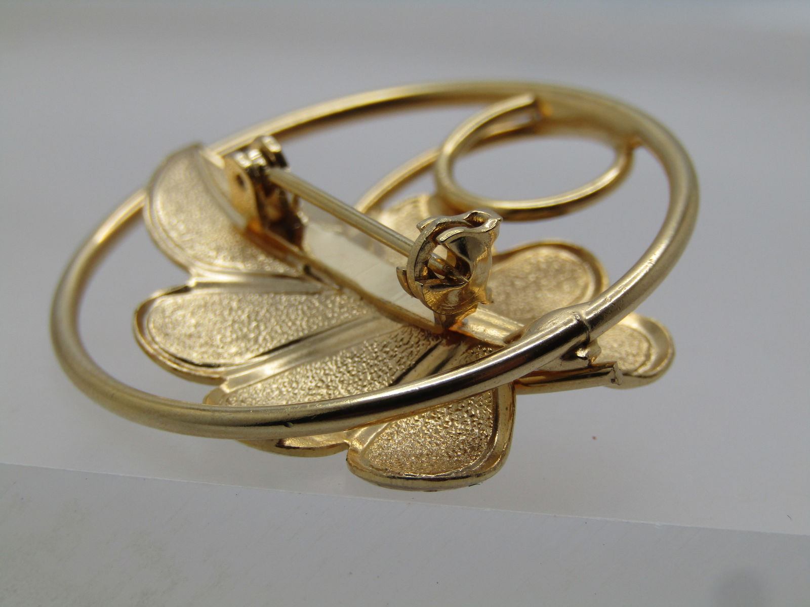 Vintage Faux Pearl & Leaf Brooch, Cirl with Coil, 1960's-1970's - 4