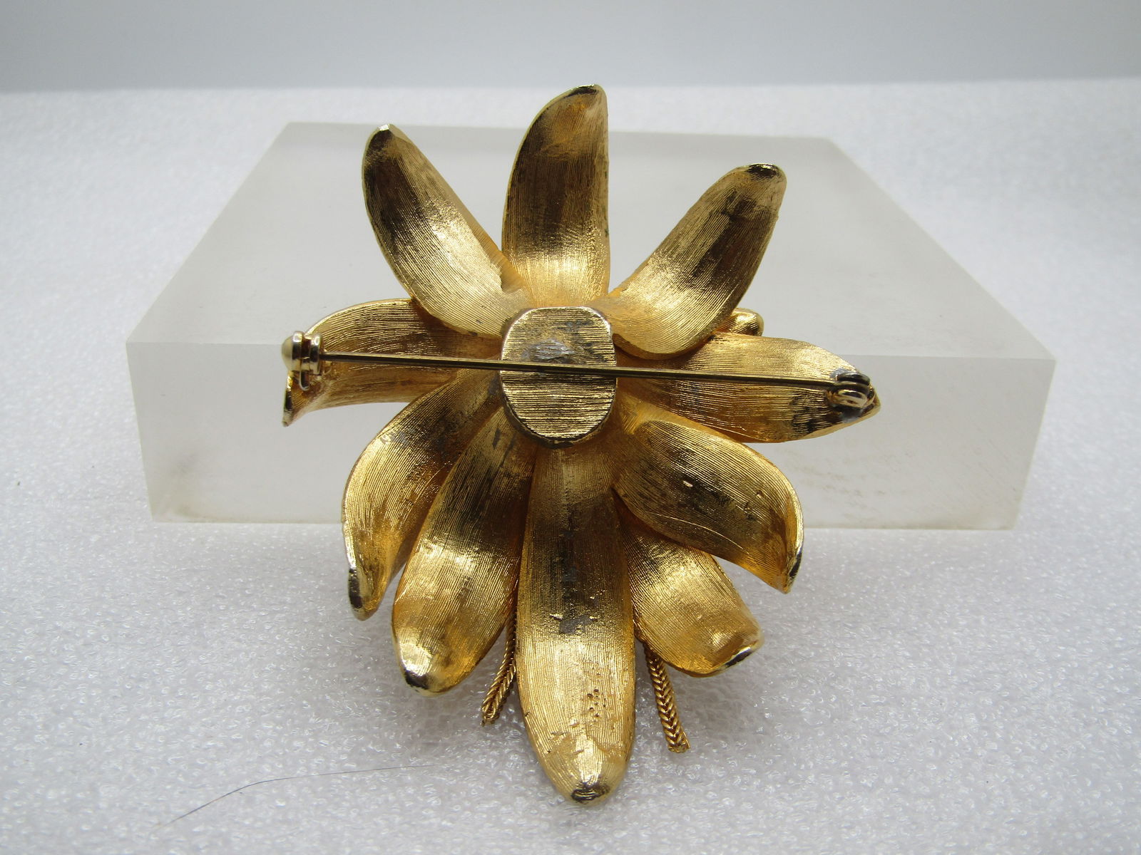 Vintage Floral Blossom Brooch with Foxtail Chain Tassels, 1960's - 4