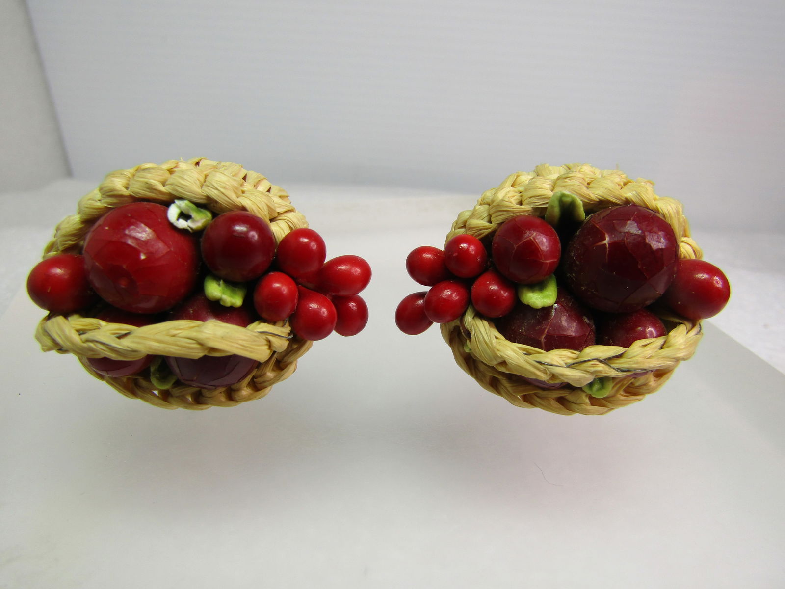 Vintage Fruit Basket Clip Earrings, W. Germany, Mid-Century - 5