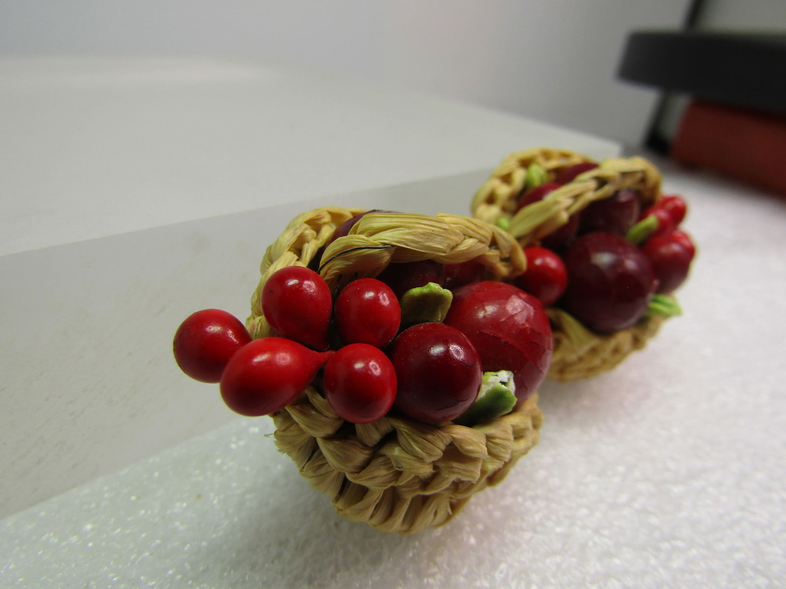 Vintage Fruit Basket Clip Earrings, W. Germany, Mid-Century - 7