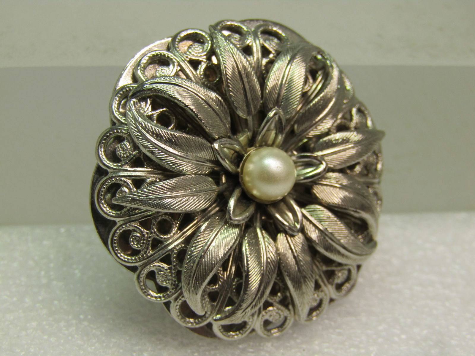 Vintage Filigree Blossom Scarf Clip, 1960's-1970's - 2