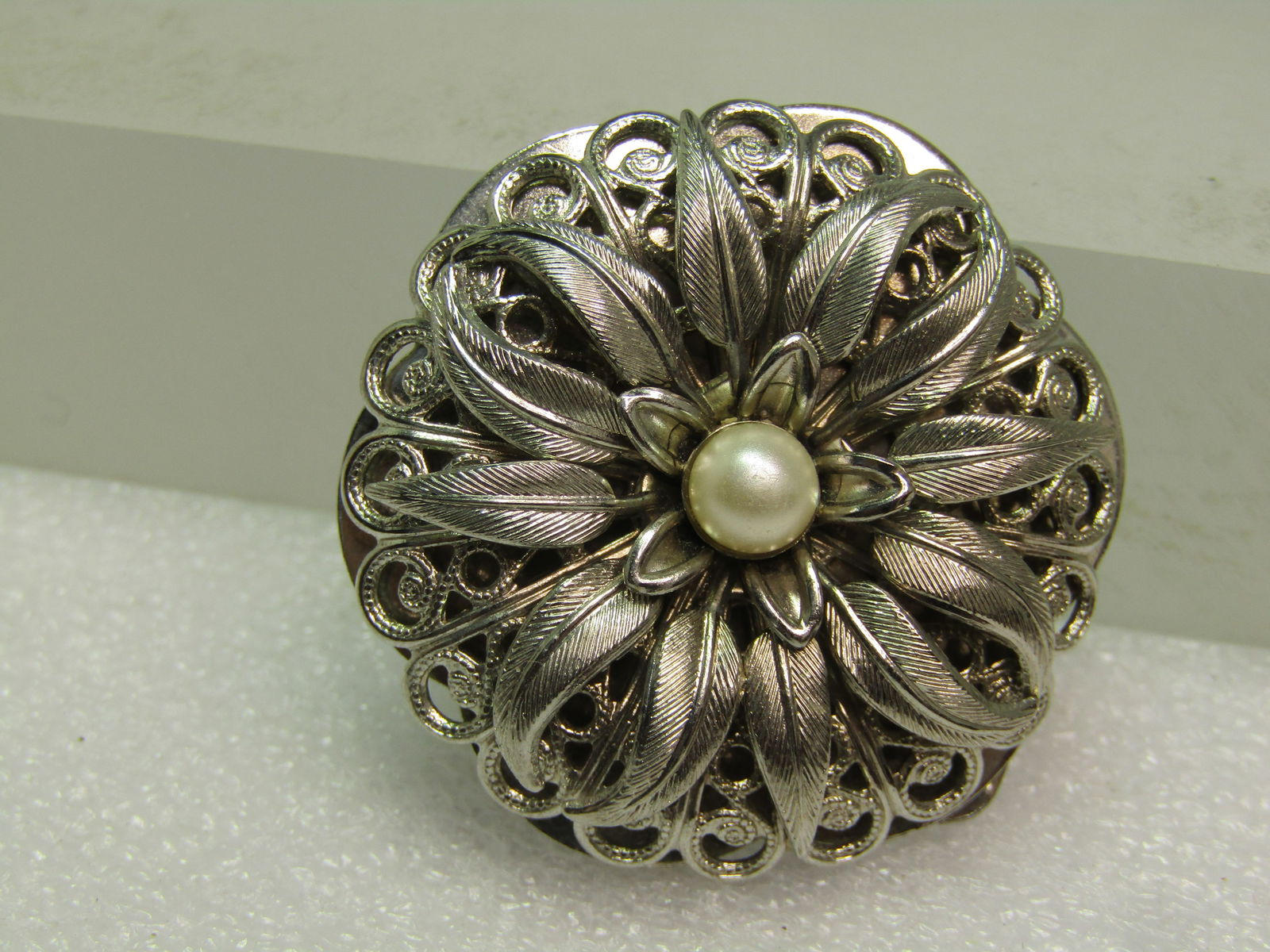 Vintage Filigree Blossom Scarf Clip, 1960's-1970's - 3