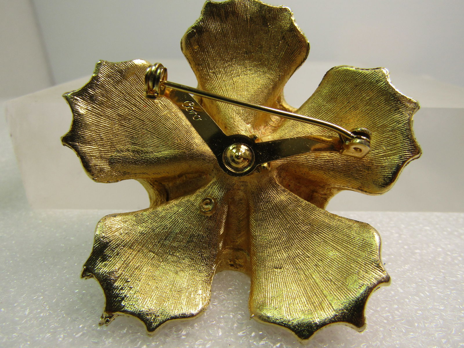Vintage Floral Domed Brooch, Signed Coro, 2", 1960's - 4