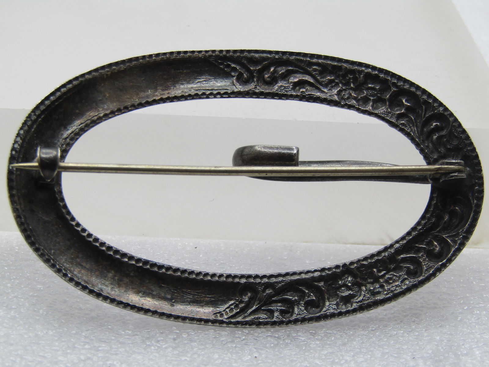 Antique Sterling Brooch/Sash Buckle, C-Clasp, Victorian to 1920's - 4