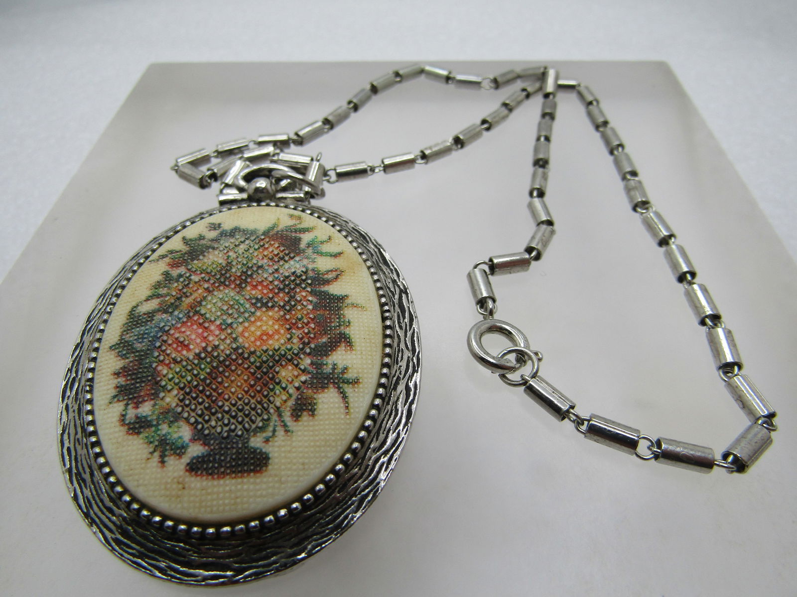 Vintage Faux Sampler Necklace, Sarah Coventry, 1960's, 15" - 5