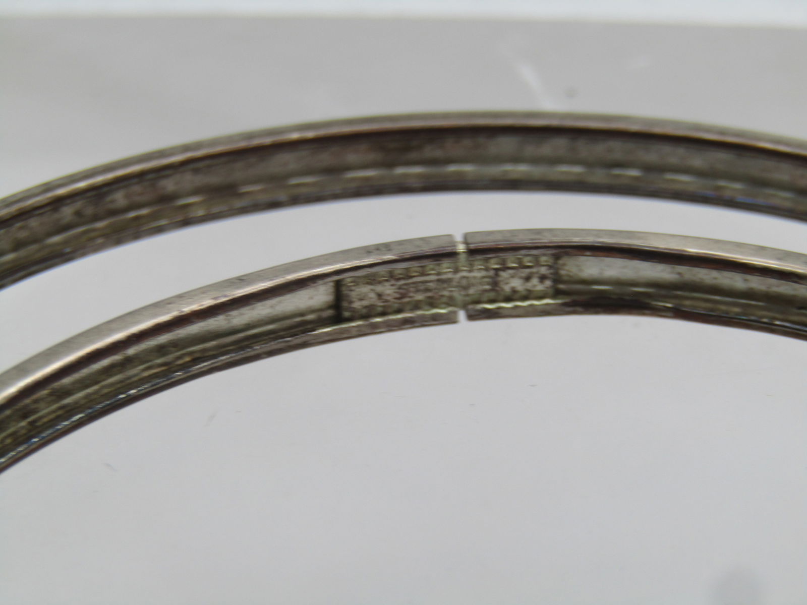 Vintage Sterling Pair Bangle Bracelets, 7.75" Floral Scrolled, 1940's-1950's - 4