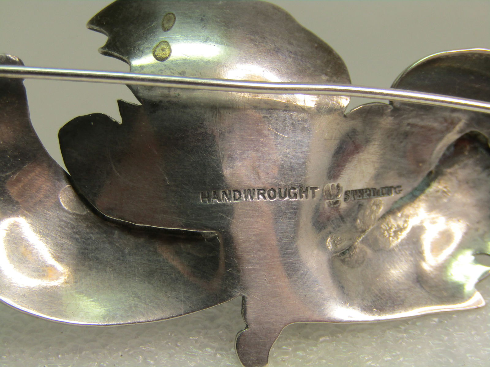 Vintage Sterling Floral Brooch, Handwrought, Signed, 1940's-1960's - 5