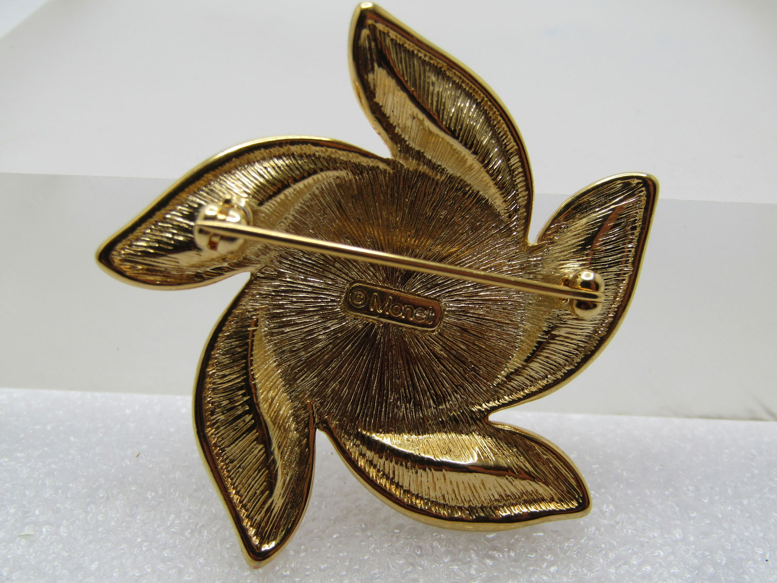 Vintage Faux Pearl Rhinestone Brooch, Blossom Spiral, Monet, 1970's-1980's - 5