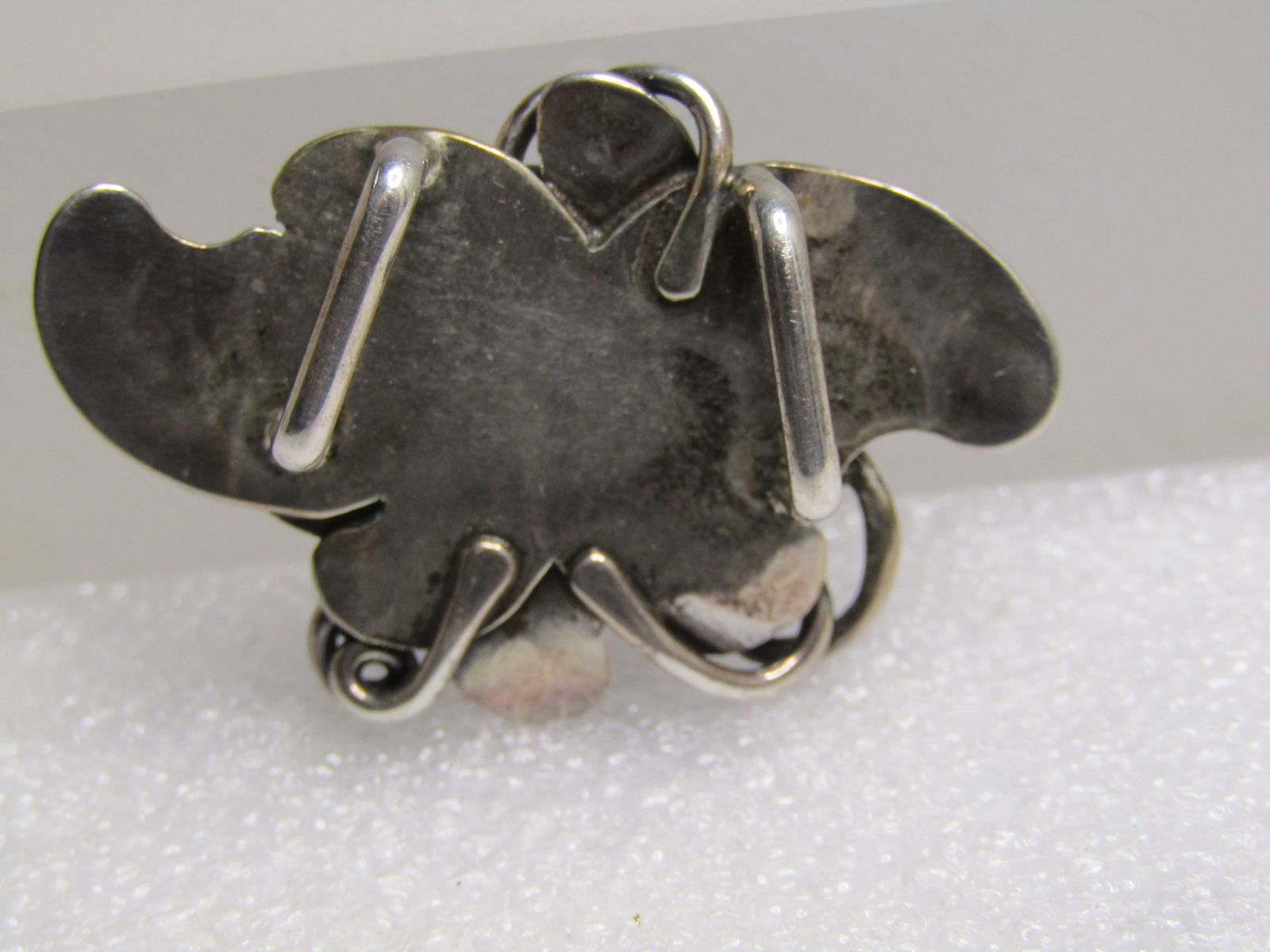 Vintage Sterling Leaf Cluster Slide Pendant, Hand Made, 1980's-1990's - 4