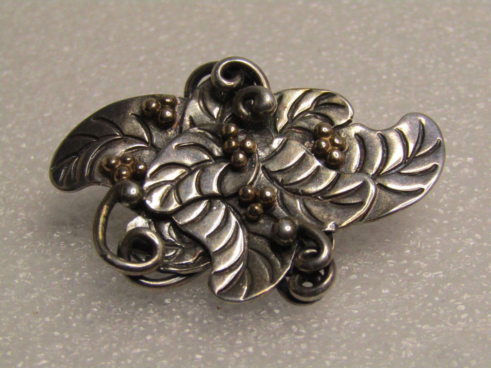 Vintage Sterling Leaf Cluster Slide Pendant, Hand Made, 1980's-1990's - 5