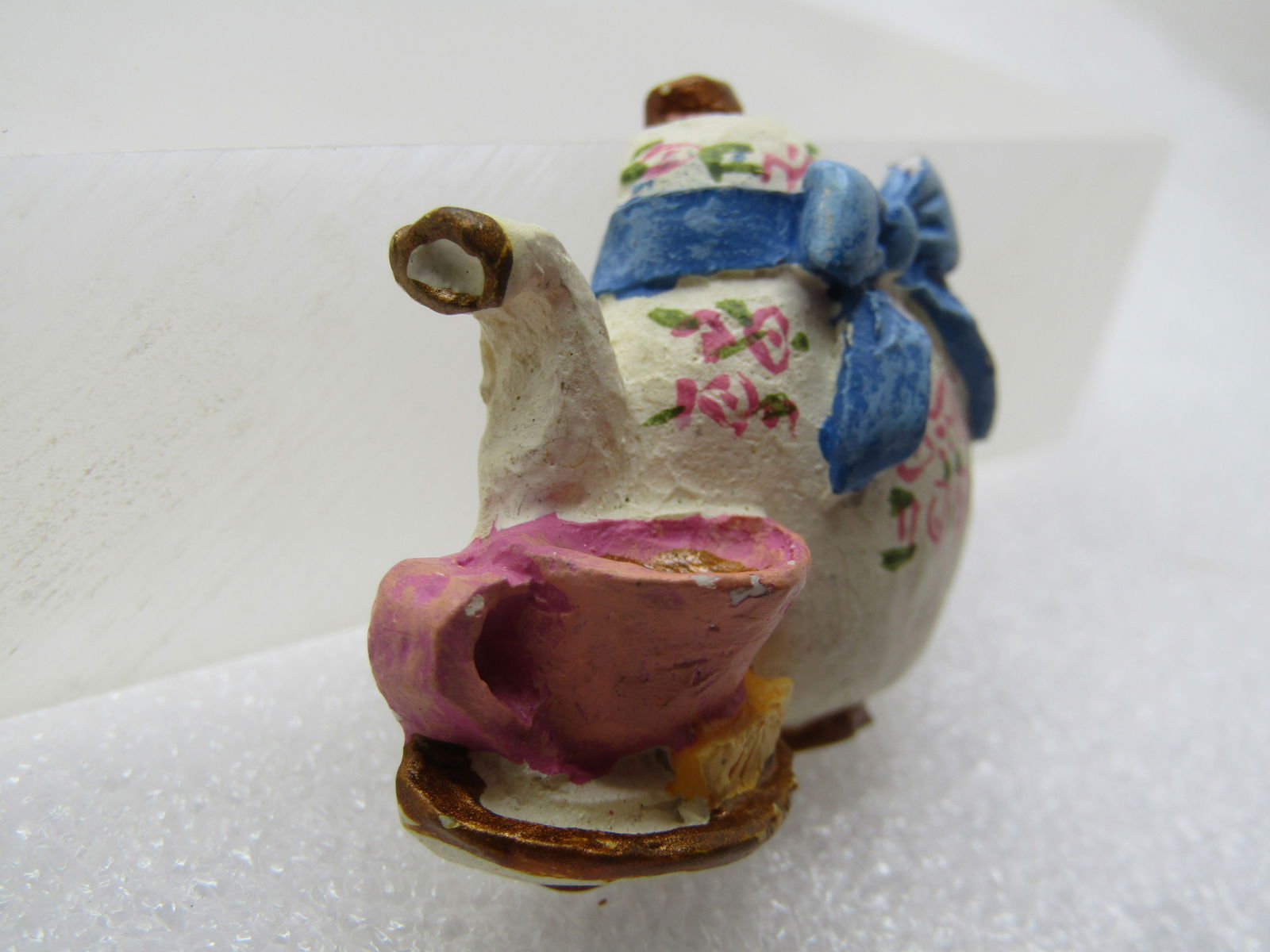Vintage Painted Teapot & Cup Tack Pin, 1980's - 3