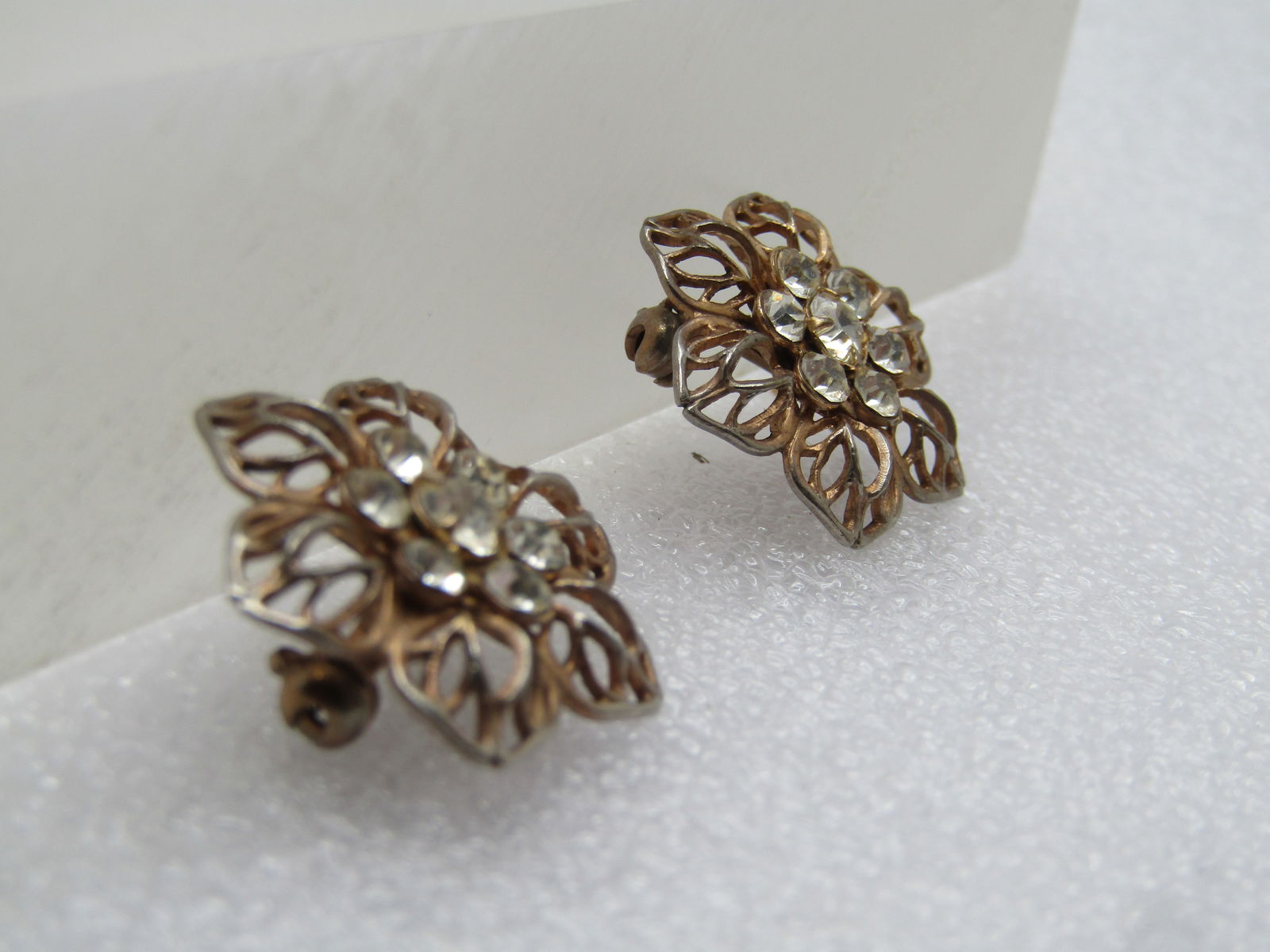 Vintage Pair Rhinestone Blossom Scatter Pins, 1940's-1950's - 2