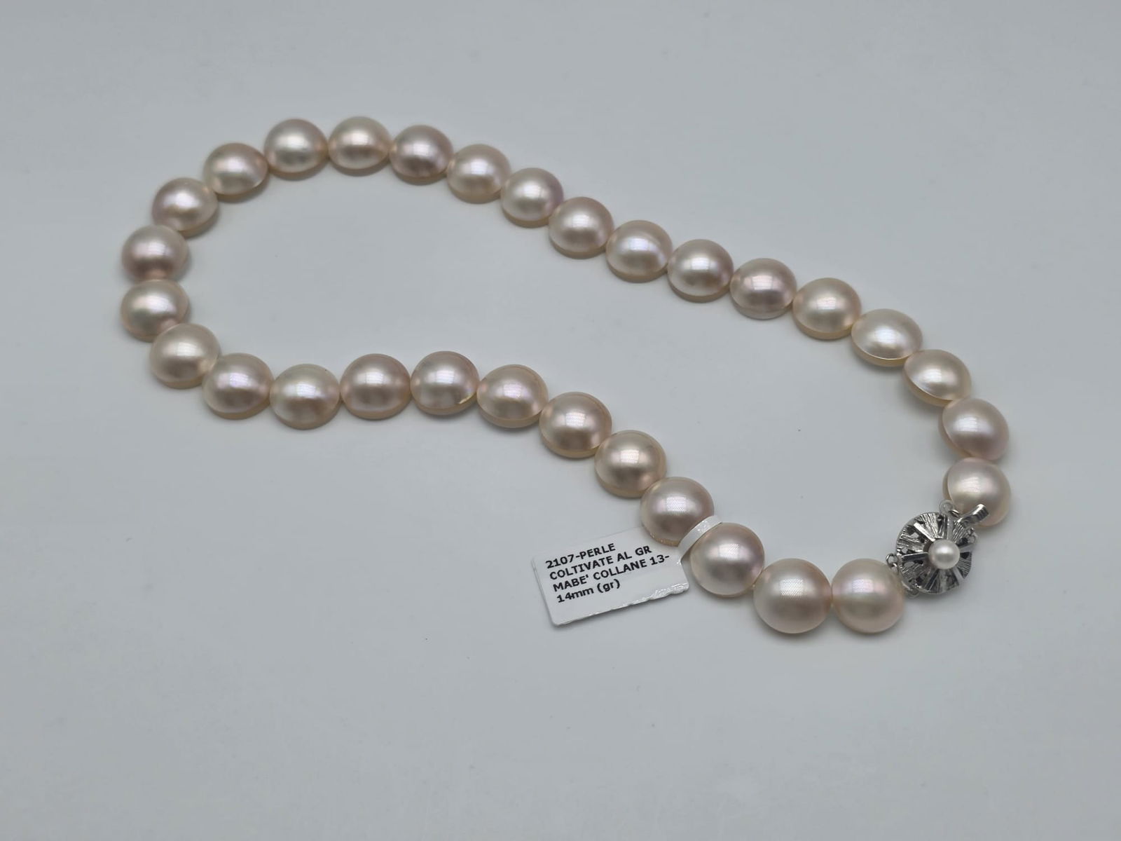 mabé pearl necklace with 925 silver clasp - 3