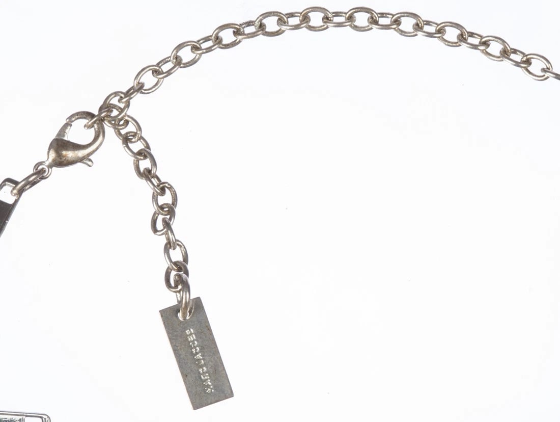 Fun Unique Marc Jacobs Silver Tone Statement Punk Zipper Punk Necklace - 4