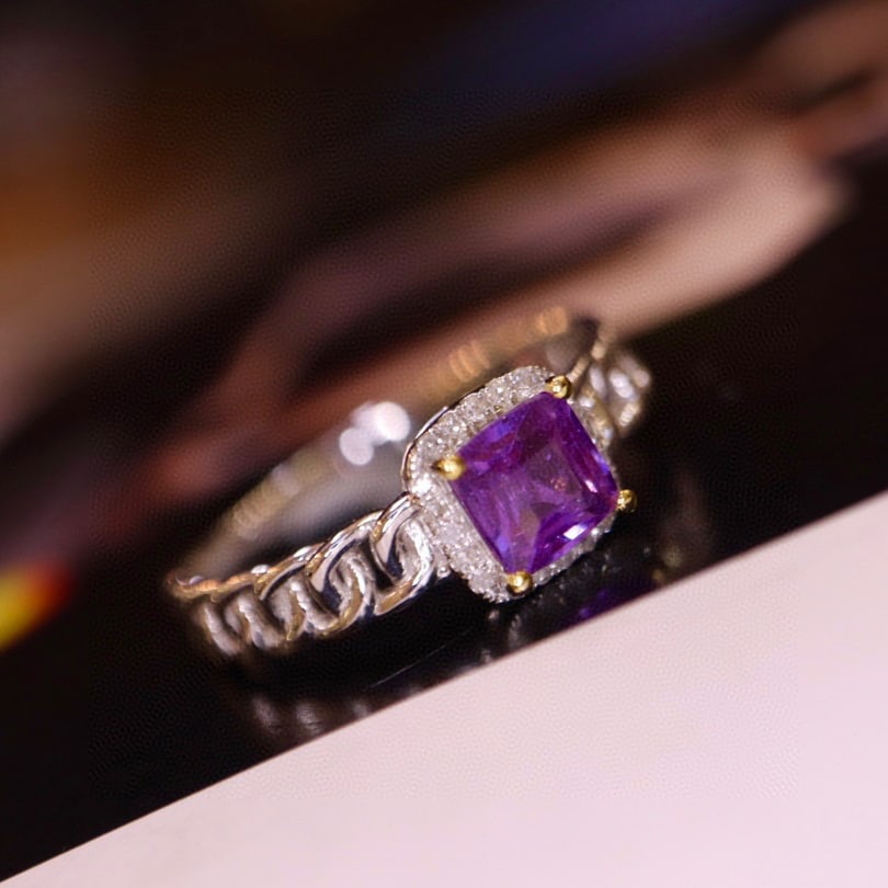 14K GOLD 0.91 CTW NATURAL SAPPHIRE & DIAMOND RING - 2