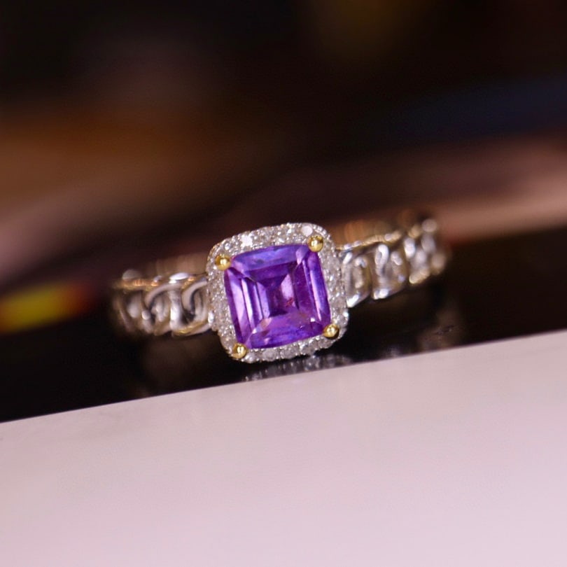 14K GOLD 0.91 CTW NATURAL SAPPHIRE & DIAMOND RING - 3