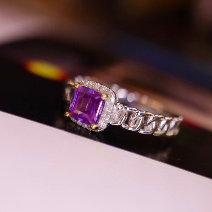 14K GOLD 0.91 CTW NATURAL SAPPHIRE & DIAMOND RING - 4