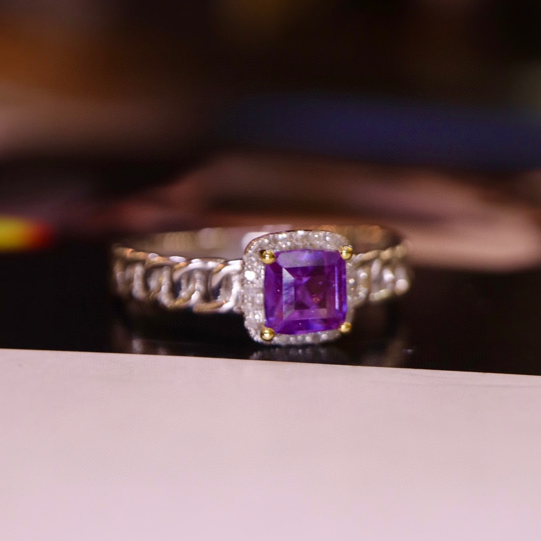 14K GOLD 0.91 CTW NATURAL SAPPHIRE & DIAMOND RING - 6