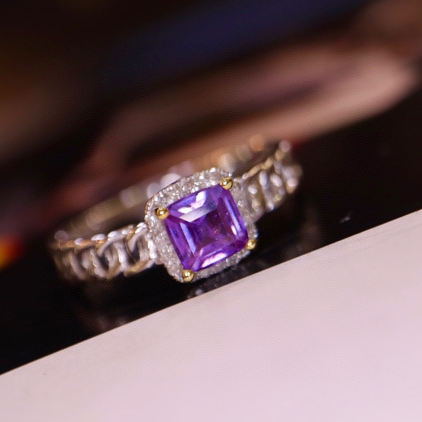 14K GOLD 0.91 CTW NATURAL SAPPHIRE & DIAMOND RING - 8