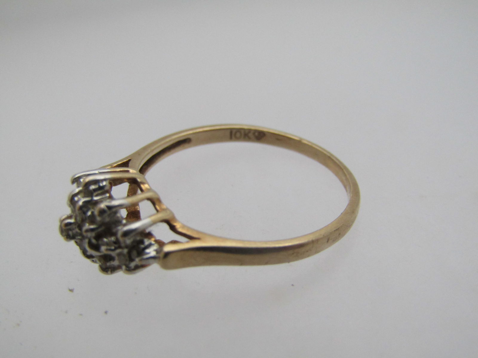 Vintage 10kt Diamond Ring, Sz. 7.5, 1960's-1970's Signed - 5