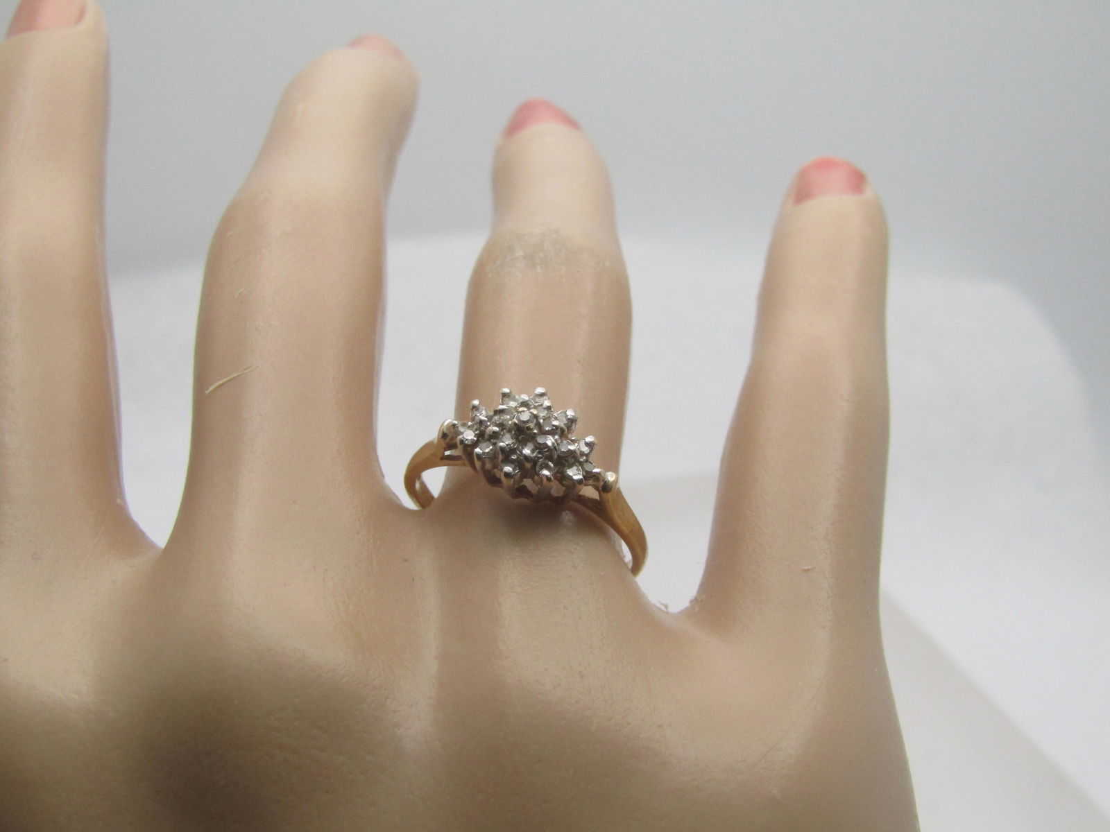 Vintage 10kt Diamond Ring, Sz. 7.5, 1960's-1970's Signed - 6