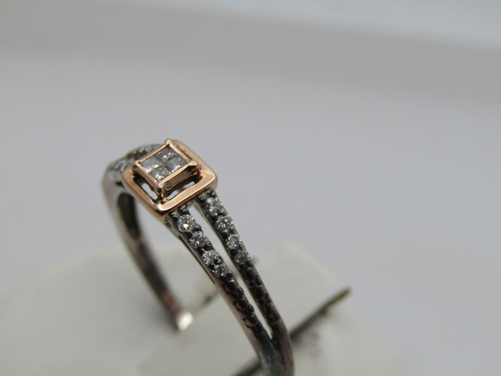 Sterling 10kt Diamond Engagement Ring, .20 TCW Signed IKS, Sz. 9.75 - 3