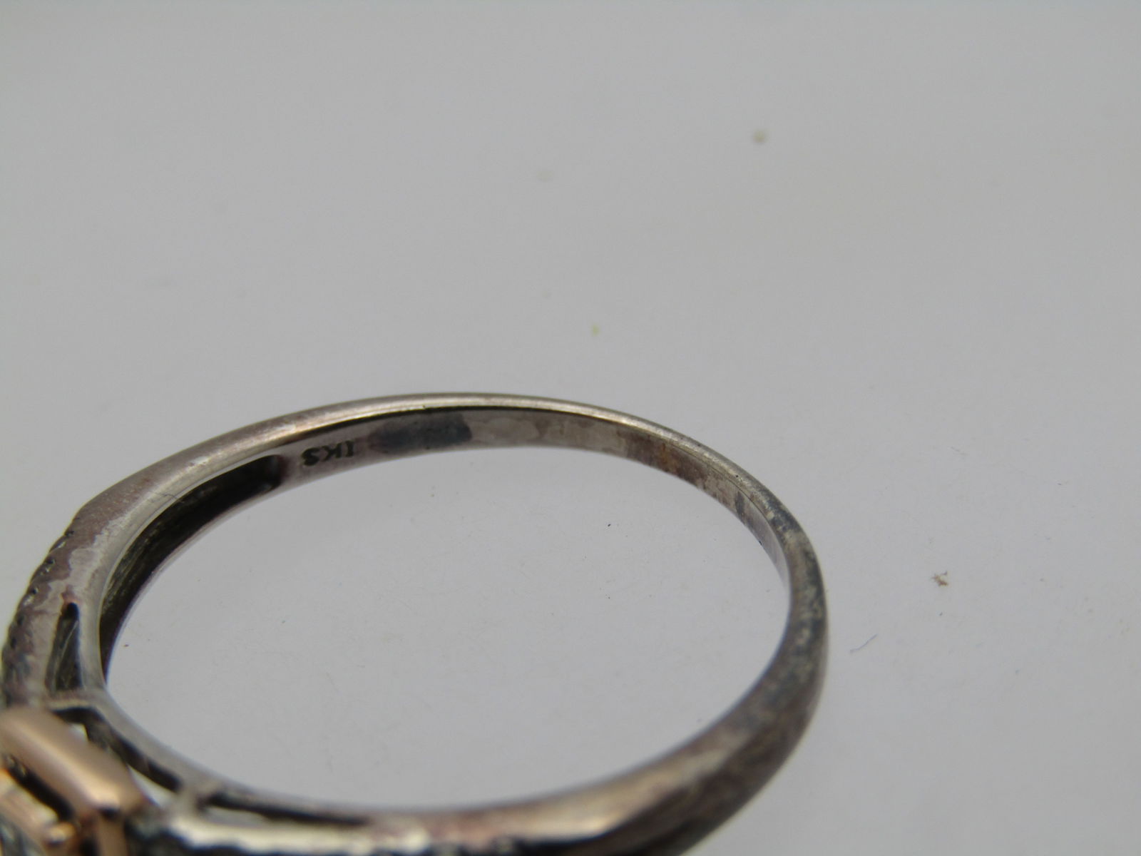 Sterling 10kt Diamond Engagement Ring, .20 TCW Signed IKS, Sz. 9.75 - 5